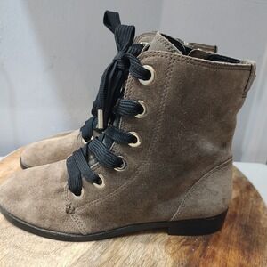 Kate Spade Raquel Olive Green Ankle Suede Booties Boots Sz 7.5‎ Zip Up